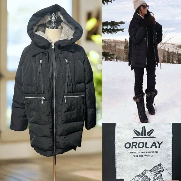 Orolay Winter Snow Insulated Thickened Down Feather Jacket Parka Size Small - Picture 1 of 12